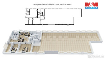 Pronájem komerčních prostor, 511 m², Vsetín, ul. Bobrky - 7