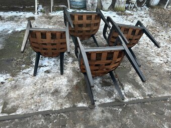 Stará černá křesílka 4 ks - 7