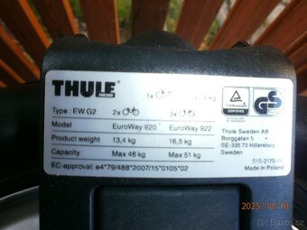 Nosič kol na tažné zařízení Thule pro 3 kola - 7