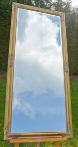 Barokní zrcadlo zlaté dřevěné s fazetou 162x72cm - 7