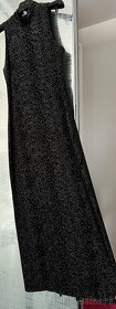 Italské černostříbrné dlouhé šaty - 7