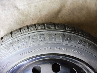 Prodám orig. 14" plech. kola + letní pneu na PEUGEOT 207 - 7