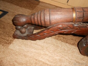 Staré dřevěné dělo 52 cm - drobné vady stáří - foto - 7