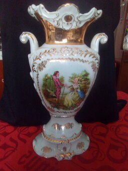 STAROŽITNÁ PORCELÁNOVÁ VÁZA - VYSOKÁ - 35cm - 7
