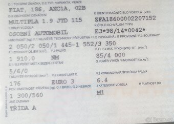 Fiat Multipla 1,9 Jtd - 7