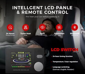 Naftové topení 8kW, 12-24-230V, auto START/STOP, bluetooth - 7