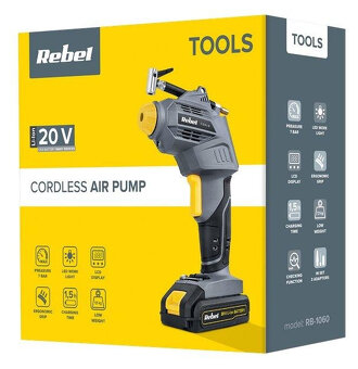 Kompresor AKU REBEL TOOLS RB-1060 s baterií - 7