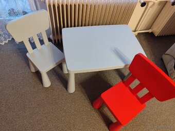 Plastový stůl IKEA a 2 židličky. - 7