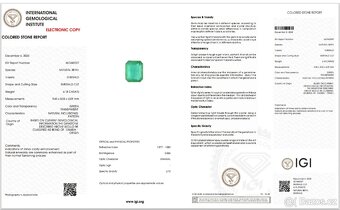 DIAMANTOVÝ PRSTEN SMARAGD 4.18ct. ZAMBIE NEOLEJOVANÝ TOP - 7