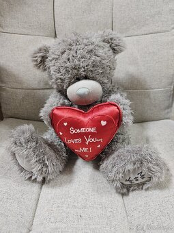 Velký plyšový medvěd Me tou you se srdcem - 7