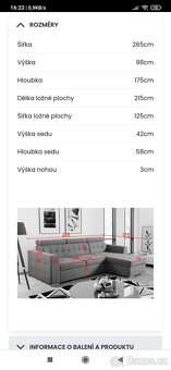 Nová rohová rozkládací sedací souprava - 7