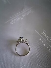 Zlatý luxusní prsten s diamanty 0,50ct a safírem 0,80ct - 7