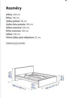 Postel - rám + rošt + 2 komody - 7