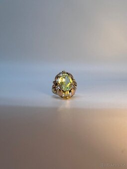 Krásný zlatý prsten - peridot - 7