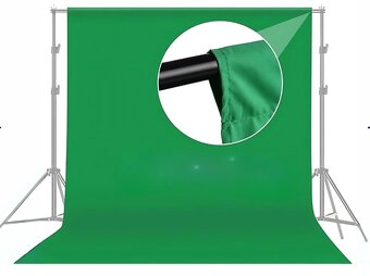 Fotopozadí (3- bílé, černé, zelené) + 2x softbox 90W - 7