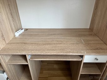 Patrová postel,ps.stůl,regál a skříň v jednom+knihovna - 7