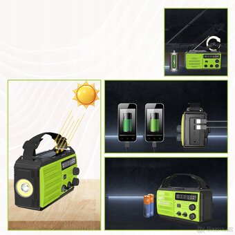 Solární rádio dynamo AM/FM power banka 8000 mAh - 7