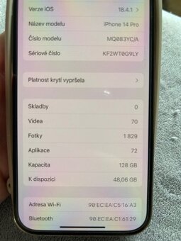 Iphone 14 pro 128 GB gold stav A Záruka - 7