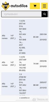Sada nových rozvodů Alfa Romeo 147 1.9jtdm 88kw - 7
