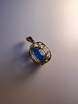 💎Krásný zlatý přívěsek s akvamarínem 585 – 4,44 g - 7