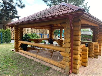 zahradní altán frezovana kulatina 16cm borovice - 7