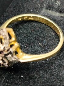 Zlaty damsky prsten Diamanty a ine Punc 0,585 Rozmer 56 - 7