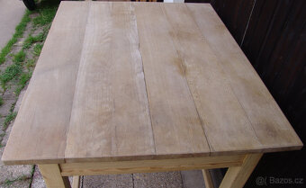 Starožitný stůl s dubovou deskou - 7