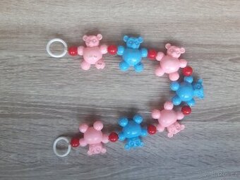 Retro řetěz na kočárek a chrastítko - 7