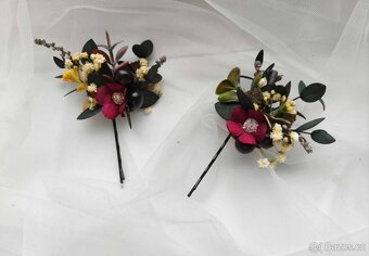 Svatební dekorace, květiny, organza - 7