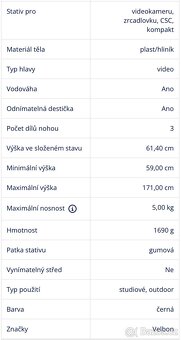 Stativ Velbon EX-630 - 7