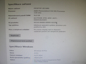 PC - AMD Phenom II X4 945, 16GB RAM, 1TB - HDD - 7