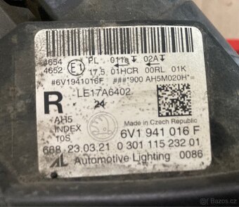 Pravé Led Full Světlo Škoda Fabia III 6V1941016F - 7