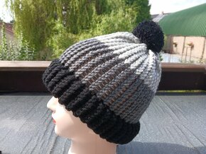 Nový pletený kulich dvojitý lem. - 7