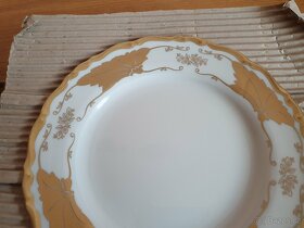Talířová sada bílá nebo slonová kost zlatý matný lem - 7