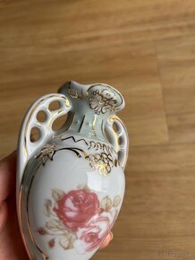 Vázička, porcelán, Royal Dux Bohemia, zdobená - 7