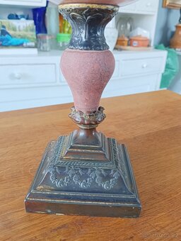 ART DECO STAROŽITNÁ MALOVANÁ PETROLEJKA ERICH & GRAETZ - 7