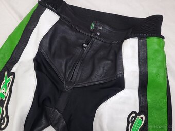 XLS GREEN dvojdielna pánska kožená moto kombinéza 52 L - 7