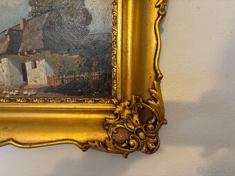 Stará olejomaľba na doske 1 - 7