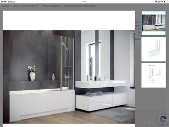 Vanová zástěna dvoudílná - 7