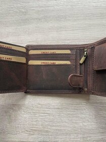 Kožená peněženka z broušené kůže v krabičce - nová - 7
