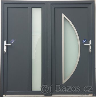 Dveře vchodové ořech. zlatý dub, antracit, mahagon, bílé . - 7