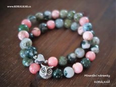 Minerální náramek se srdíčkem Valentýn Vánoce dárek - 7