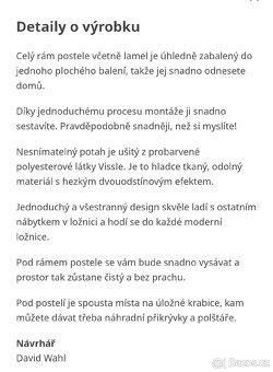 DOVOZ MOŽNÝ Čalouněný rám postele ikea 140x200 - 7