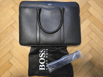 Pánská kožená taška Hugo Boss, originál černá NOVÁ - 7