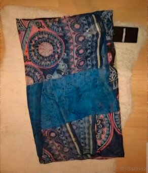 Desigual nový dámský značkový šátek šála modrý s mandaly - 7