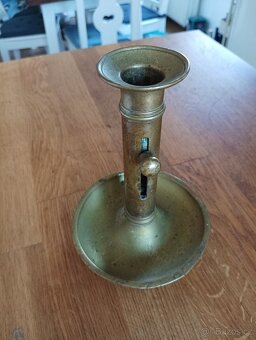 MOSAZNÝ EMPÍROVÝ SVÍCEN BIEDERMEIER 19. STOLETÍ Z FRANCIE - 7