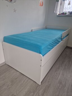 SLÄKT Lůžko, bílá, 90x200 cm, SLÄKT Rám, 2xLURÖY rošt, - 7