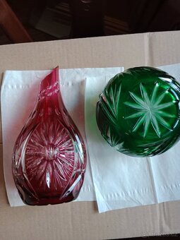 Dvě pěkné přejímané barevné vázy - 7