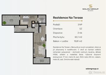 Prodej NOVÉHO rohového bytu 2+kk/2x terasa (80m²) + 2 parkov - 7