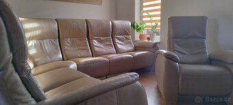 Prodej kožené polohovatelné sedacì soupravy+polohovatelnėho - 7